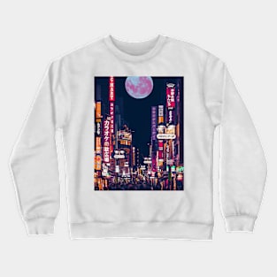 purple night sky full moon Crewneck Sweatshirt